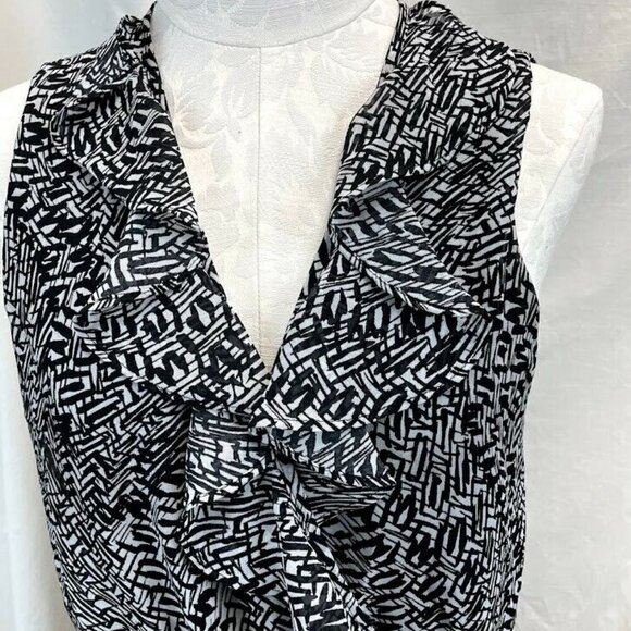 AB Studio Large Black & White Pattern Career Dress - Picture 6 of 8